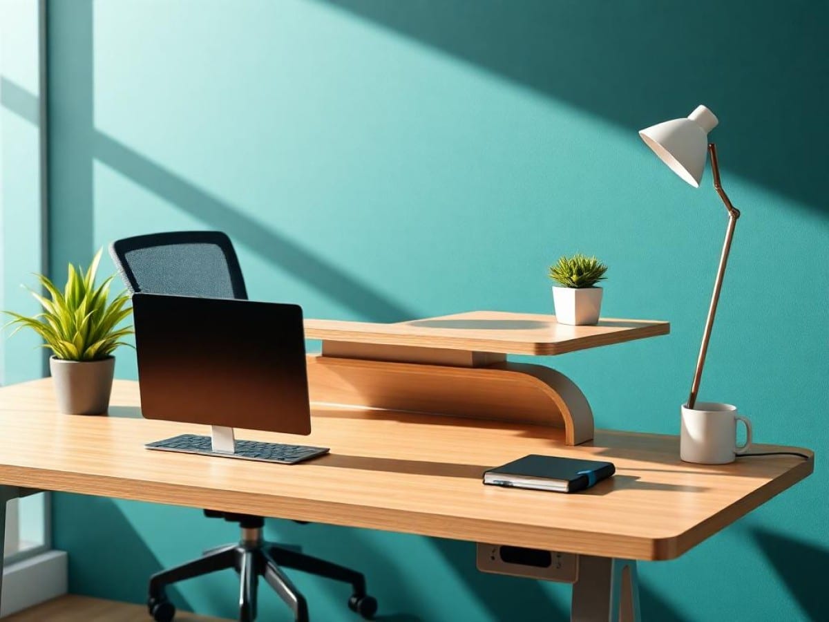 The standing/sitting Ergo Desk reclines so you can relax in your chair and still be productive