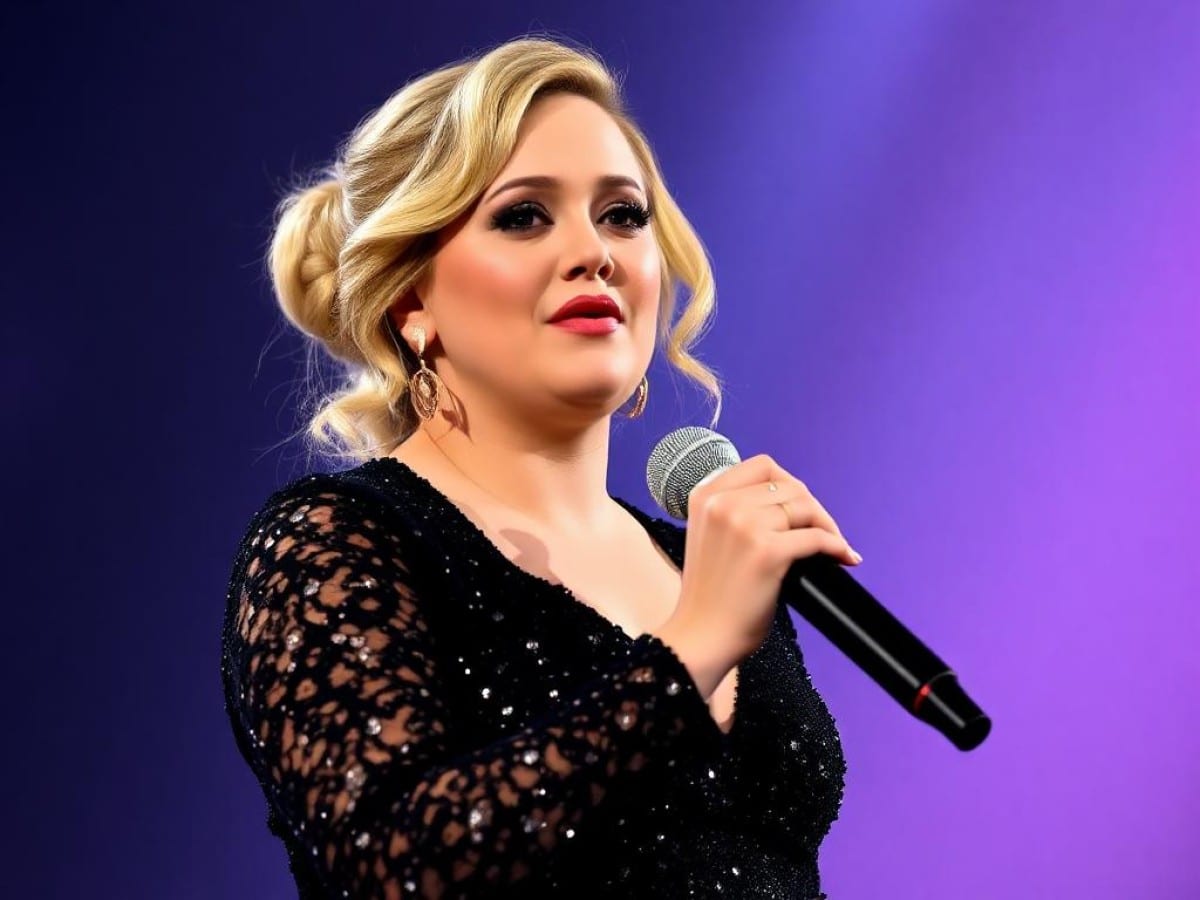 Adele shows off her bloated belly after eating Chinese food and struggling during concert