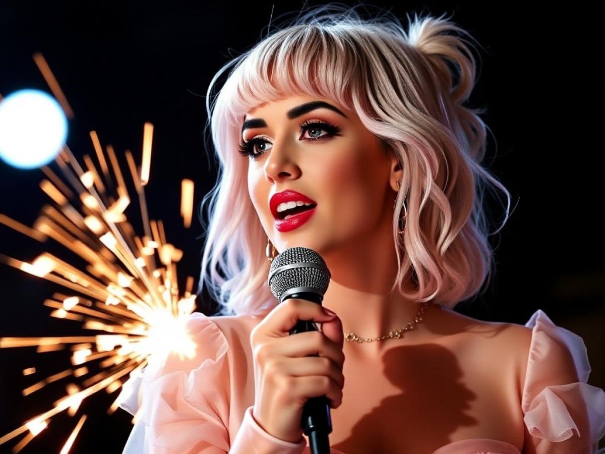 Katy Perry almost get hit by electrical sparks while signing autographs