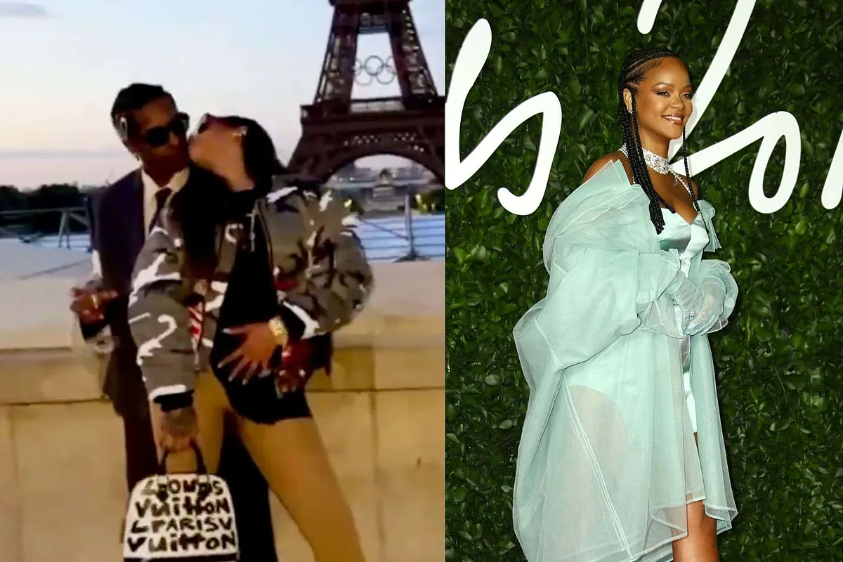 Rihanna and her partner A$AP Rocky light up the streets of Paris for Valentine's Day