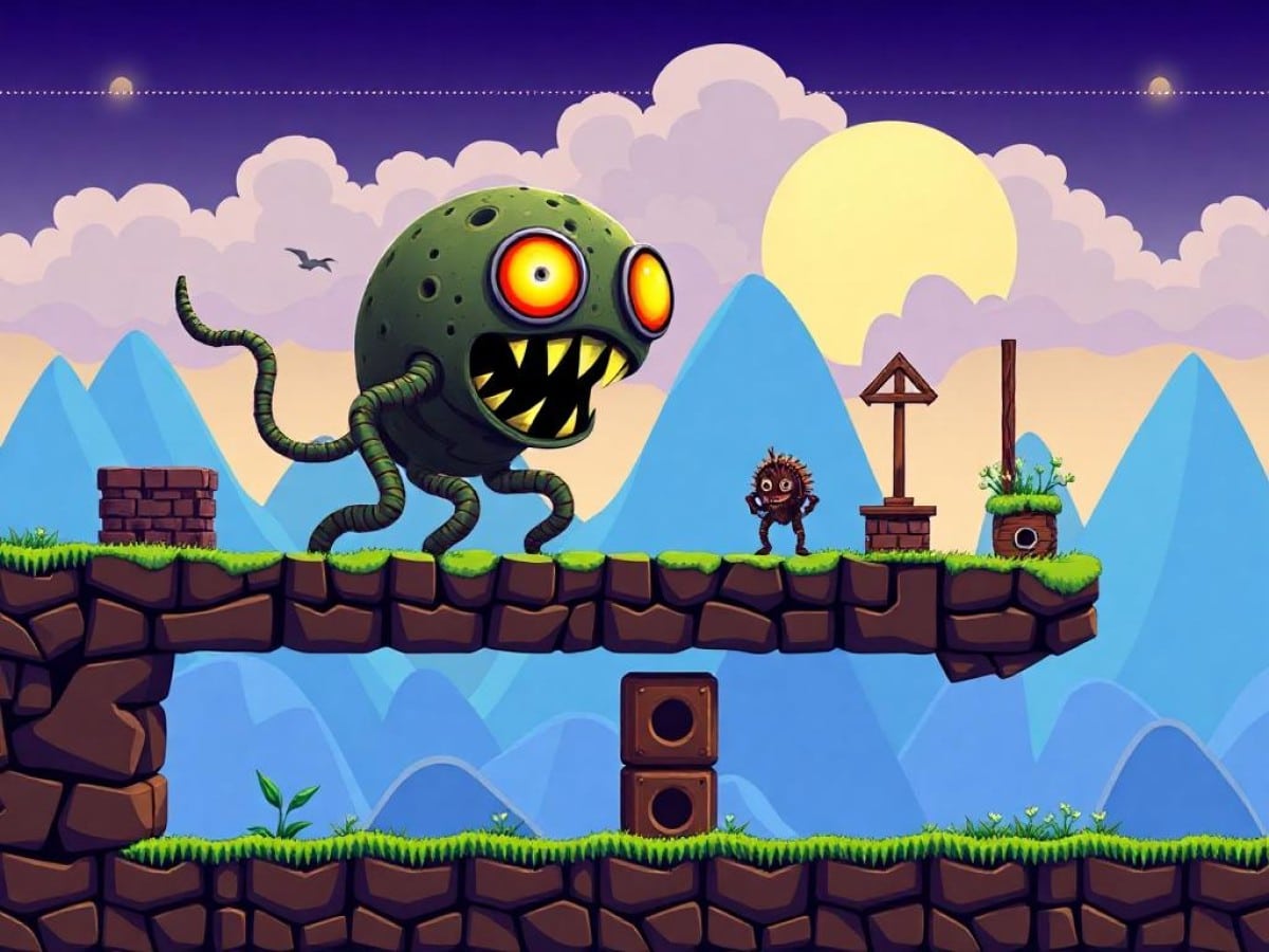 Bouncing Beholder is a fully fledged platformer game packed into just 1,024 bytes