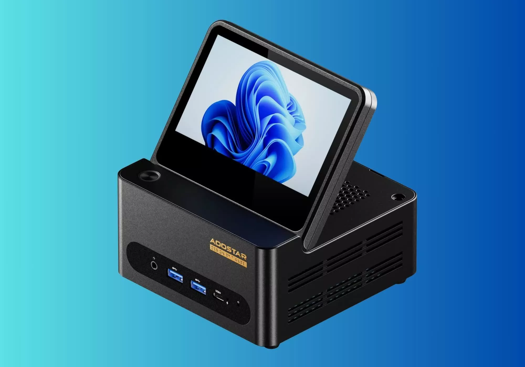 This palm-sized mini PC features a flip-up display with serious Game Boy SP vibes