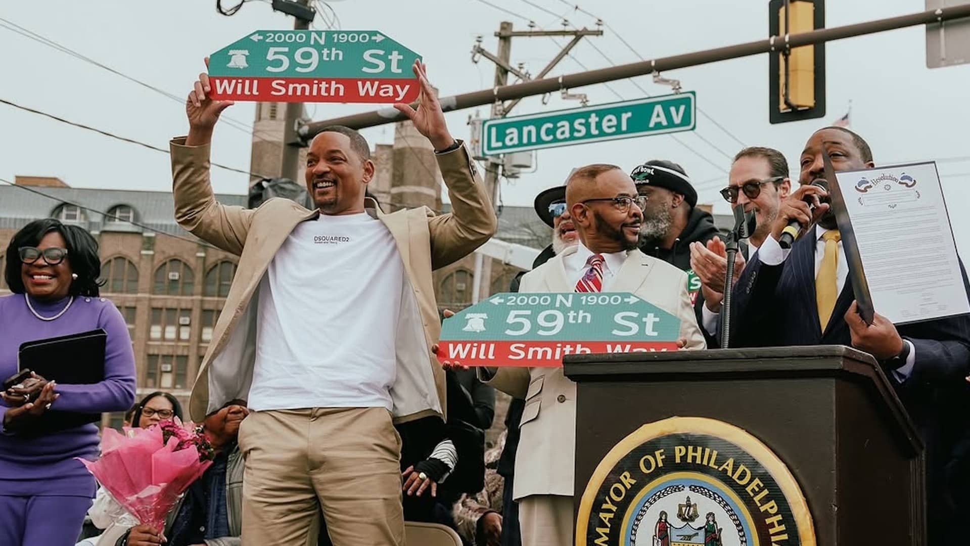Will Smith returns home for West Philadelphia street naming in his honor: 'Philly, I love you'