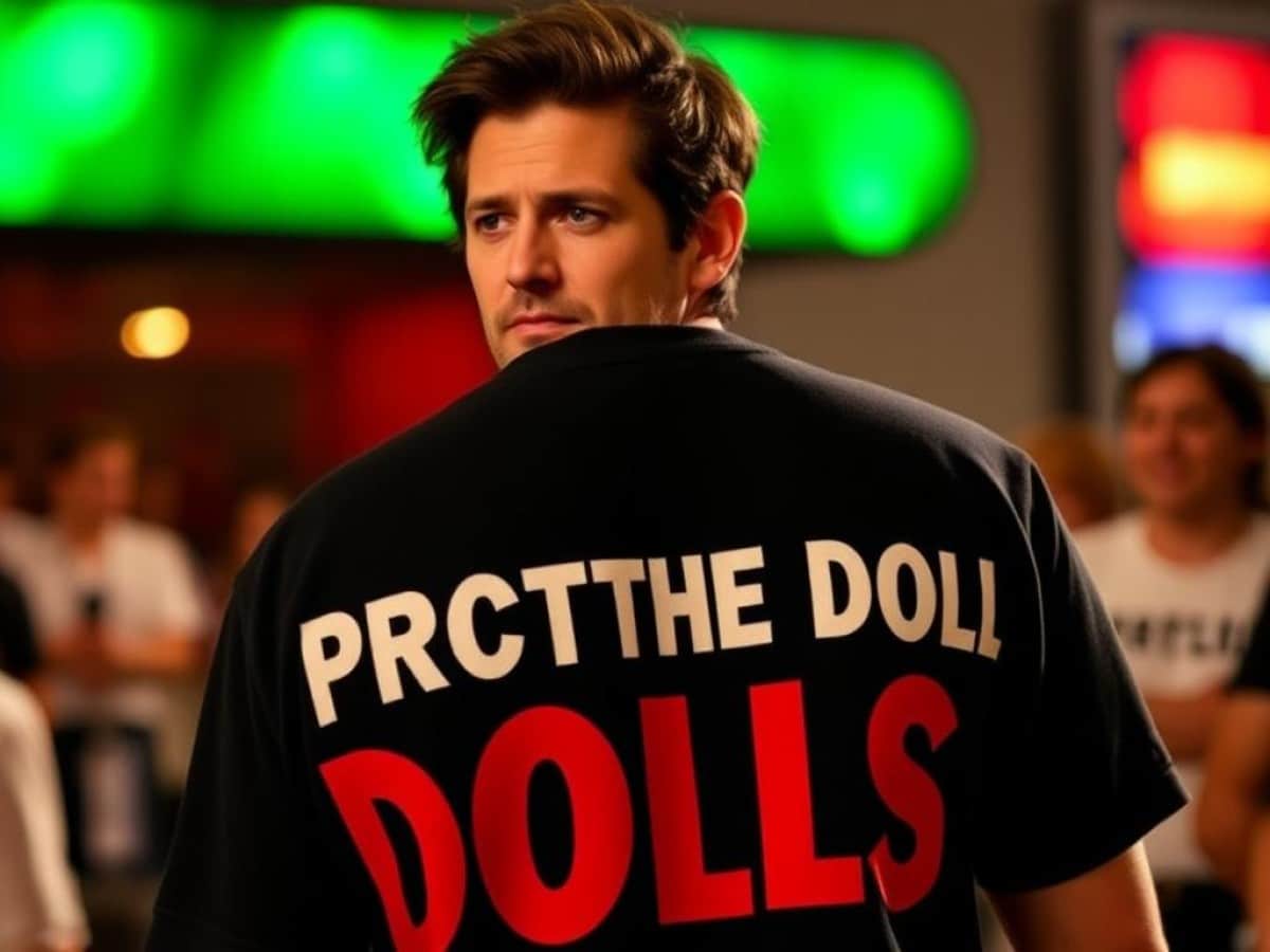 What does Pedro Pascal's 'Protect the Dolls' T-shirt slogan mean?