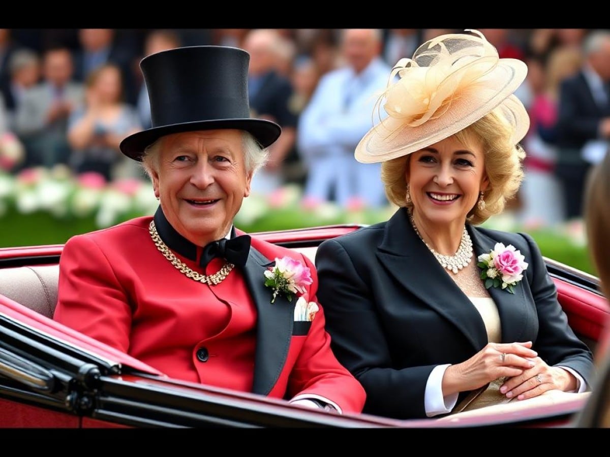 King Charles looks thrilled as he arrives at Royal Ascot in carriage with Queen Camilla
