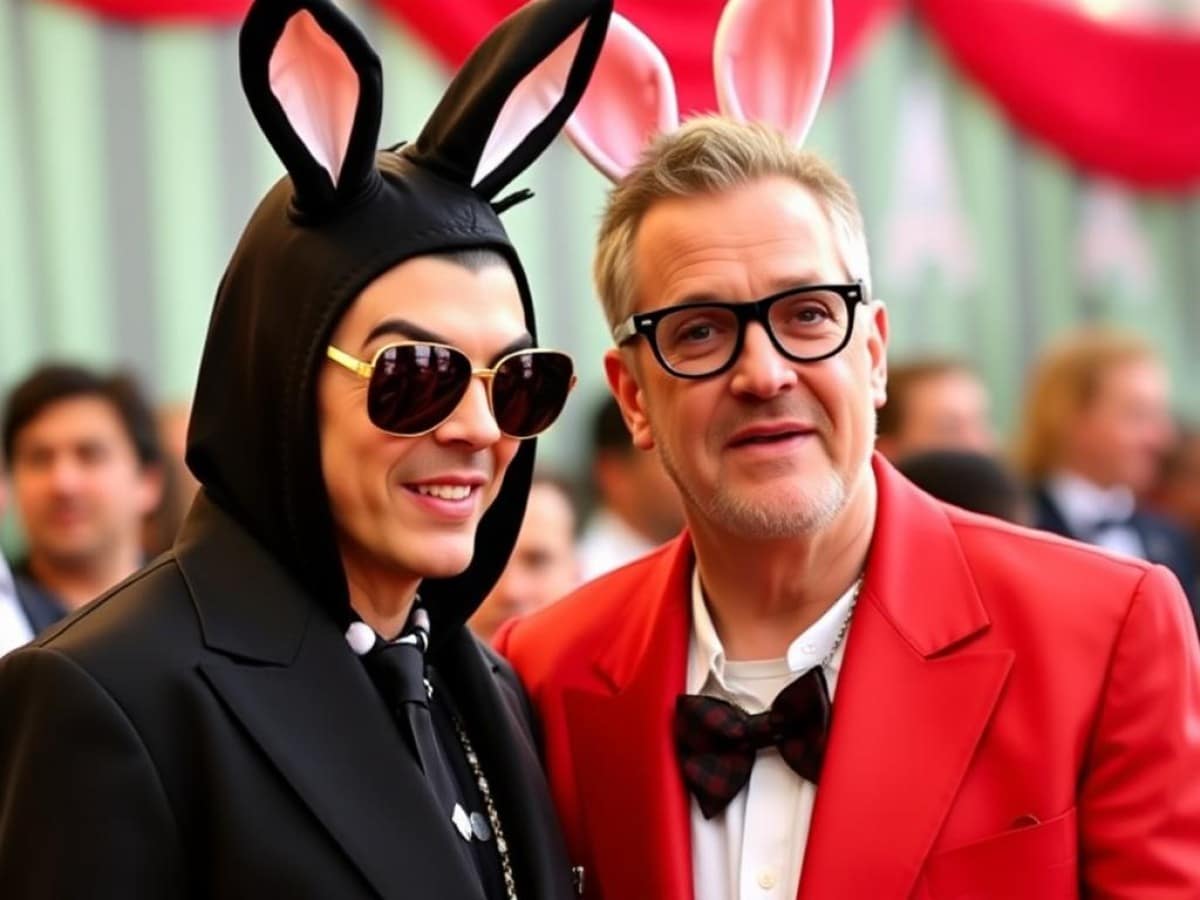 Bad Bunny fanboy Adam Sandler on the red carpet of Happy Gilmore 2