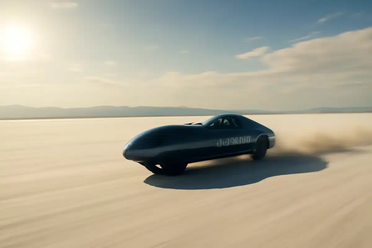 Record di Velocità a 406 mph per l'Auto a Idrogeno Hydromax di JCB a Bonneville!