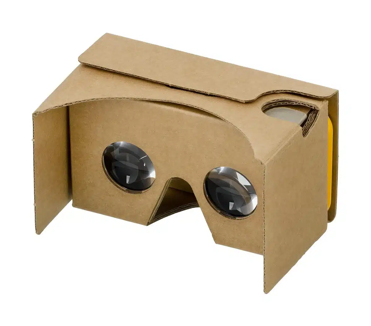 Visore VR su scrivania con schermo che mostra giochi retro